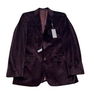 Michael Kors Velvet Sport Coat Mens 38R 38 Burgundy Red Classic Fit $295‎